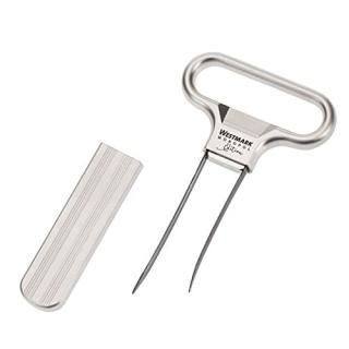 Monopol Westmark German Steel Two-Prong Cork Puller with Cover Silver Satin by M
