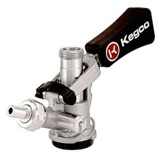 Kegco KC KTS97D-W D System Keg Tap with Black Lever Click Handle Stainless Steel