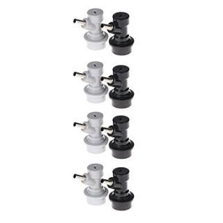 4 Pair Ball Lock Disconnects for Corny Kegs 4 Gas 4 Liquid by Learn To Brew LLC