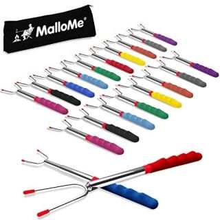 MalloMe Premium Marshmallow 45-inch Roasting Sticks Set of 20 Smores Skewers & H