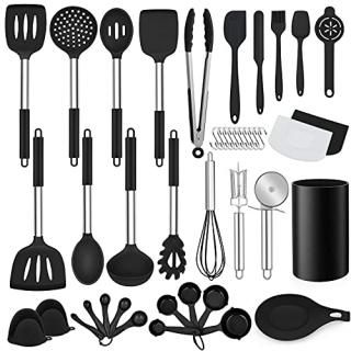LIANYU 43 Pcs Kitchen Cooking Utensils Set Silicone Cooking Utensils Spatula Set