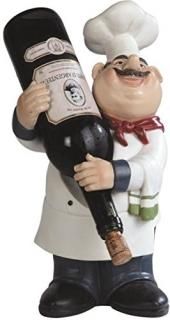 George S. Chen Imports SS-G-65009 Chef Holding a Wine Bottle Figurine 14.25 by G