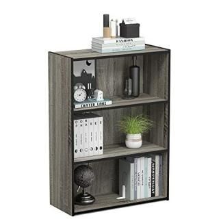 Furinno Pasir 3-Tier Open Shelf Bookcase French Oak Grey 141