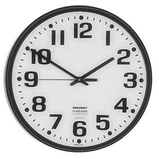 Quartz Wall Clock Slimline - Plastic Frame - 12-3/4 Diameter - Black Case/White 