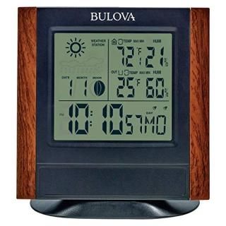 Bulova Forecaster Versatile Tabletop Clock Brown & Black