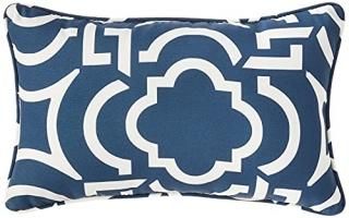 Pillow Perfect Outdoor/Indoor Carmody Navy Lumbar Pillows 11.5 x 18.5 Blue 2 Cou