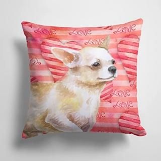 Caroline's Treasures BB9784PW1414 Chihuahua Leg up Love Fabric Decorative Pillow