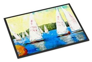 Caroline's Treasures MW1094MAT Sailboats Round The Mark Indoor or Outdoor Mat 18