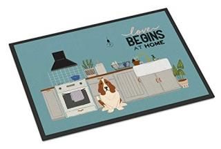 Caroline's Treasures Basset Hound Kitchen Scene Indoor or Outdoor Mat 18x27 door