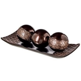 Tray With Balls - Dublin Decorative Tray and Orbs/Balls Set of 3 Centrepiece Bow