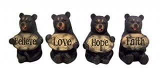 Home Originality Set of 4 Bears of Grace Figurines Holding Inspirational Plaques
