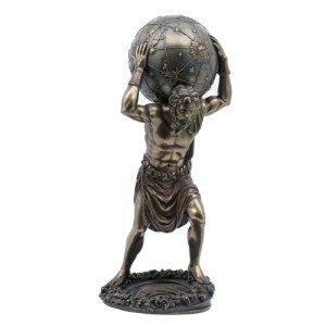 ŷ夲륢ȥ饹Ħ ֥ž夲 / Bronze Finish Atlas Holding the Heavens Statue
