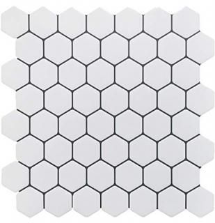 Crystiles 12in x 12in Vinyl Peel and Stick Backsplash Tile Hexagon White Pro Ser