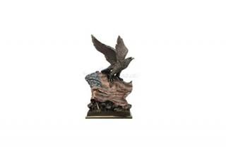 ˥Studios wu76583?a4?Bald Eagle Bird with American Flag Sculpture??֥
