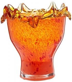 OK Lighting 8.75 Inch RNUM-Inch Orange Glass Decorative Fruit Bowl