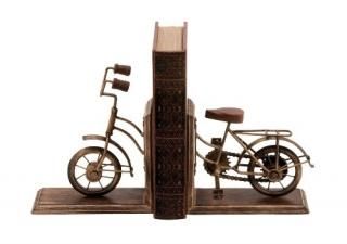 Deco 79 Metal Cycle Poly-Stone Bookend 18cm by 23cm