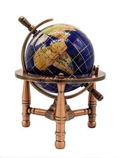 ˡUnique Art Since 1996 Unique Art 6Inch Tall Blue Lapis Ocean Mini Table T