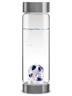 VitaJuwel ViA Balance  Crystal Water Bottle with Sodalite and Chalcedony for Med
