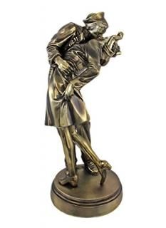 12 Inch Sailor Kissing Nurse Historic Navy Scene Resin Statue Figurine