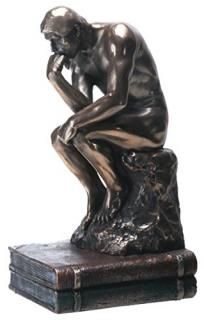 YTC 7.75 Inch The Thinker Nude Male Statue Figurine Bronze Colored