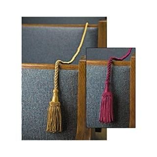 2.4m Gold - Pack of 2 Weighted Pew Reservation Rope with Tassels Gold 2.4m