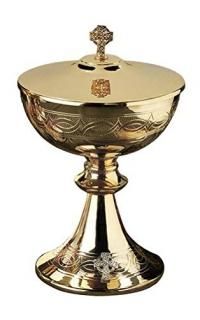 Etched Celtic Cross Ciborium with Cover