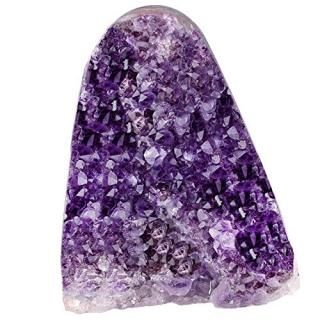 Amogeeli Natural Amethyst Crystal Geode Cluster Specimen for Home Decor Mineral 