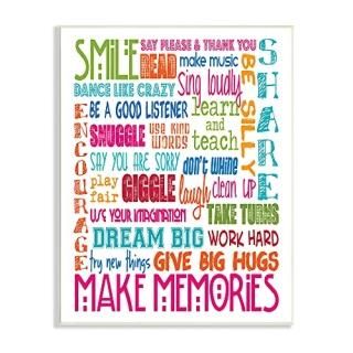 The Kids Room by Stupell Smile Make Memories Rainbow Rectangle Wall Plaque by Th