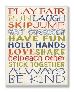 The Kids Room by Stupell Play Fair Typography Rectangle Wall Plaque by The Kids 