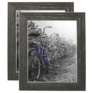 8x10 Rustic - 2-Pack 20cm x 25cm Barnwood Rustic Picture Frame with Easel Made f