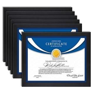 Icona Bay 8.5x11 Diploma Frames Black 6 Pack Sturdy Wood Composite Certificate F