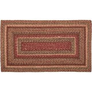VHC Brands Cider Mill Jute Rectangular Rug 27x48 Country Braided Flooring Burgun