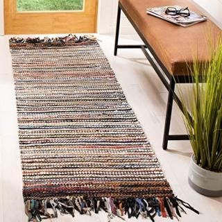 Safavieh Vintage Leather Collection VTL373E Handmade Boho Fringe Leather Runner 
