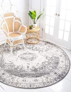 Unique Loom Rosso Collection Traditional Vintage Medallion Border Distressed Sou