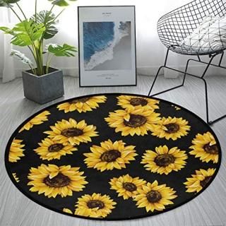 Round Area Rug Non-Slip Large Circle Rugs for Living Room Bedroom Beautiful Mode