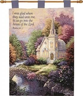 Manual Inspirational Collection Wall Hanging and Finial Rod Church in The Countr