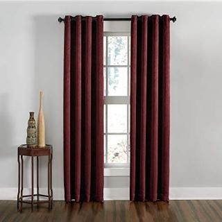 130cm by 340cm Wine - Curtainworks Lenox Grommet Curtain Panel 130cm by 340cm Wi