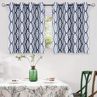DriftAway Mason Thermal Blackout Grommet Window Curtains Geometric Trellis Patte