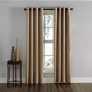 130cm by 340cm Taupe - Curtainworks Lenox Grommet Curtain Panel 130cm by 340cm T