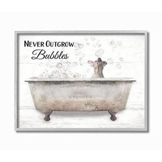 Stupell Industries Happiness is A Bubble Bath Dog in Tub WordLori Deiterˤǥ