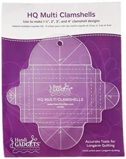 HQ Multi Clamshell Quilt Template Ruler Mid Arm Long Arm Quilt Tools 1-1/2in to 