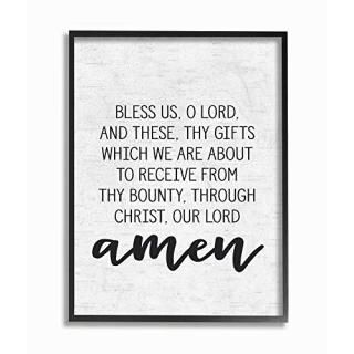 Stupell Industries Bless Us O Lord Before Meal Prayer Subtle Birch Typography ֥