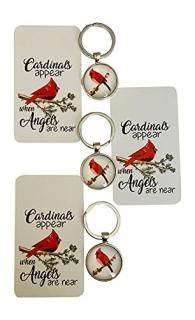 3 Count Memorial Gift for Funeral Remembrance Gifts Card Reads 'When Cardinals A