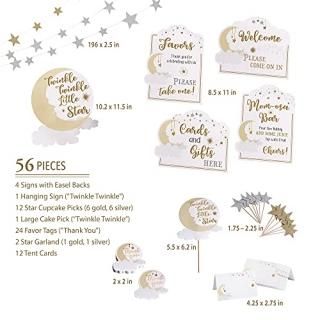 Lillian Rose Twinkle Little Star Baby Shower Decor Set Gold