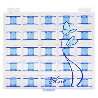 Janome Blue Sewing Machine Bobbins with Storage Case25 Count