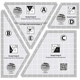 Creative Grids Quilting Rulers - Scrap Crazy - 6 inch finished blocks with 4 Qui