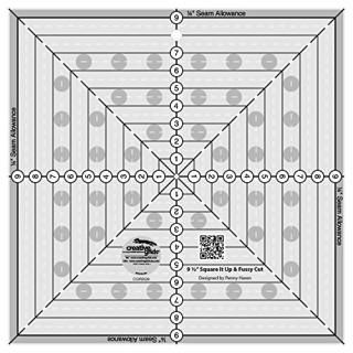 Creative Grids 9-1/2in x 9-1/2in Square It Up and Fussy Cut Ruler cgrsq9 by Crea