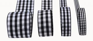 Ribbon Bazaar Taffeta Gingham Check 1-1/2 inch Black 25 Yards Ribbon