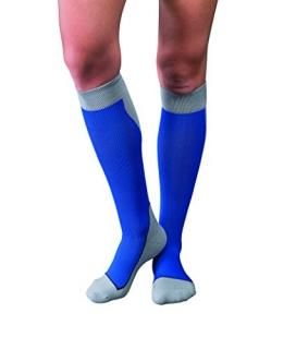 JOBST Sport Knee High 20-30 mmHg Compression Socks Royal Blue/Grey Medium