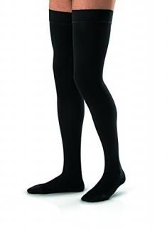 Jobst For Men Thigh High 30-40mmHg Ribbed Closed Toe M Black by Jobst